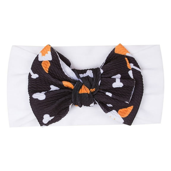 EnJoCho Baby Girls Headband Hallo-ween Pumpkin Printed Hairbands Bow Knotted Headwrap Toddler Kids Casual Fashion Headwear Accessories