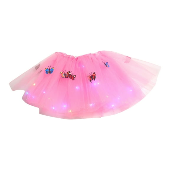 EnJoCho Baby Girls Soft Tutu Skirt Toddler Shining Party Carnival Girl Mesh Tutu Butterflys LED Light Dance Princess Skirt Little&Big Girl Cute Shorts Dress