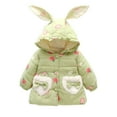 thumbnail image 1 of EnJoCho Baby Girls Winter Bun𝗇y Ear Hooded Jacket Bow Bag Set Toddler Strawberry Print Thick Warm Puffer Down Coat Outerwear Parka Snowsuit, 1 of 8