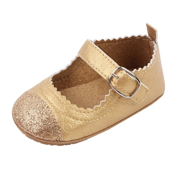 EnJoCho Baby Kids Girls Dress Shoes Toddler Girls Patchwork Princess Wedding Party Dress Shoes Rubber Sole Crib Shoes for First Walking Ballet Shoes Girls Dress Shoes
