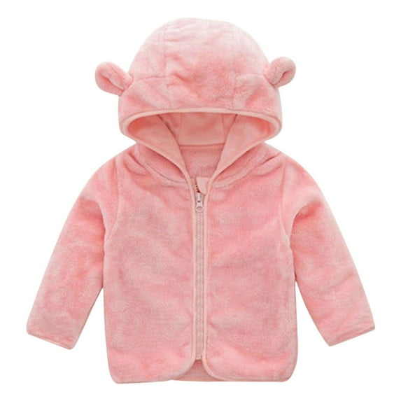EnJoCho Baby Kids Jacket Toddler Cute Winter Warm Jacket Outerwear Floral Hooded Zipper Padded Outwear for Girls Or Boys Kids Trendy Clothing Top 12-18 Months