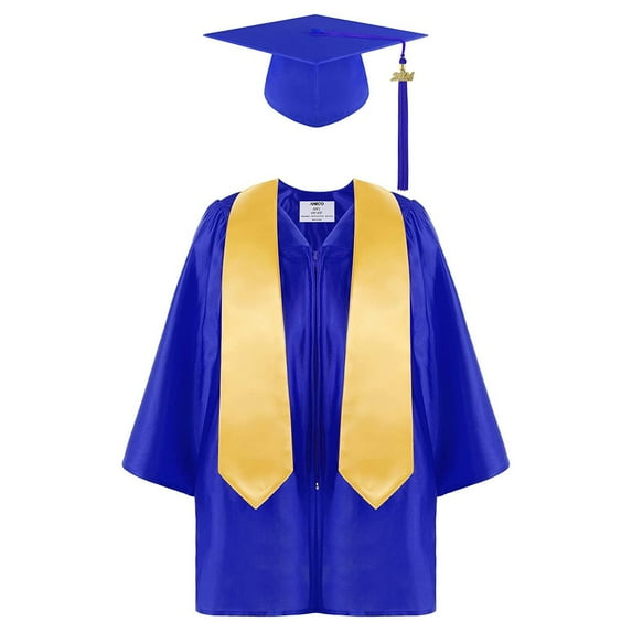 EnJoCho Baby Kids Unisex Gentle School Graduate Suit Robe Boys Girls Preschool Kindergarten Unisex Graduation Gown Cap Set with 2024 Tassel and Graduation Sash for Child Baby Casual Formal Rompers