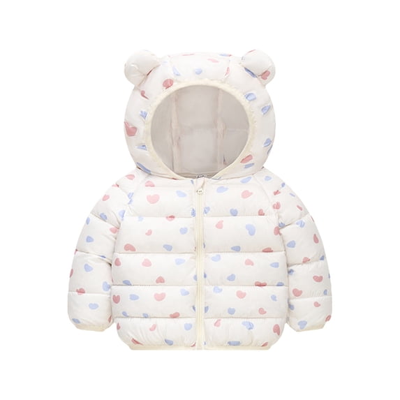 EnJoCho Baby Kids Vestment Autumn Winter Toddler Girl Boy Long Sleeved Down Padded Jacket Light Ear Padded Coat 1 to 6 Years Kids Trendy Outfits 12-18 Months