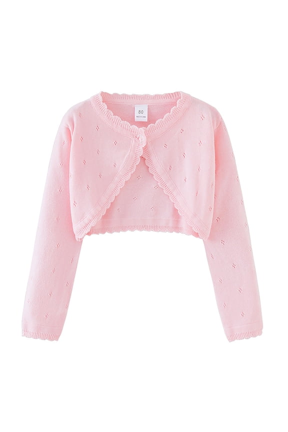 Baby Knit Cardigan Shawl Lightweight Cotton Blend Open Front Lace Trim Cardigan Sweater Autumn Spring Layering Piece Loung𝖾 Wear