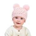thumbnail image 1 of EnJoCho Baby Knitted Wool Hat Baby Autumn Winter Children Double Ball Pullover Hat Solid Color Warm Wool Hat For Children Toddler Kids Casual Fashion Headwear, 1 of 9