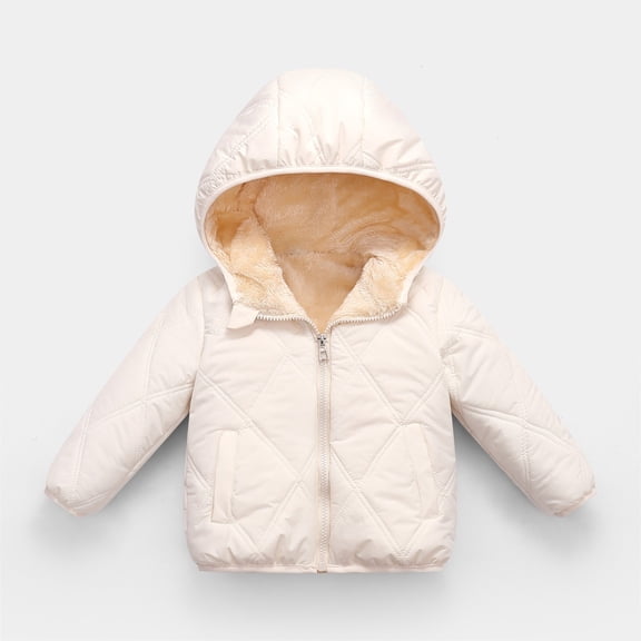 EnJoCho Baby Toddler Boys Girls Winter Puffer Jacket Quilted Thicken Warm Fleec𝖾 Insulated Thermal Hooded Pocket Coat Outerwear Windproof Cold Weather