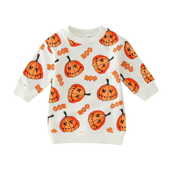 EnJoCho Baby Unisex Trendy Clothing Toddler Baby Girls Boys Hallo-ween Sweatshirt T Shirts Long Sleeve Crewneck Pullover Pumpkin Outwear Outfits Little & Big Kids Trendy Clothes
