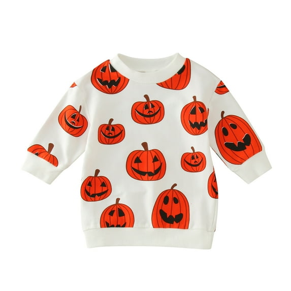 EnJoCho Baby Unisex Trendy Clothing Toddler Baby Girls Boys Hallo-ween Sweatshirt T Shirts Long Sleeve Crewneck Pullover Pumpkin Outwear Outfits Little & Big Kids Trendy Clothes