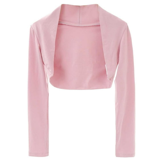 EnJoCho Ballet Shawl for Girls - Open Front Long Sleeve Crop Cardigan, Wrap Dance Top for Leotard Shawl & Recital Outfits