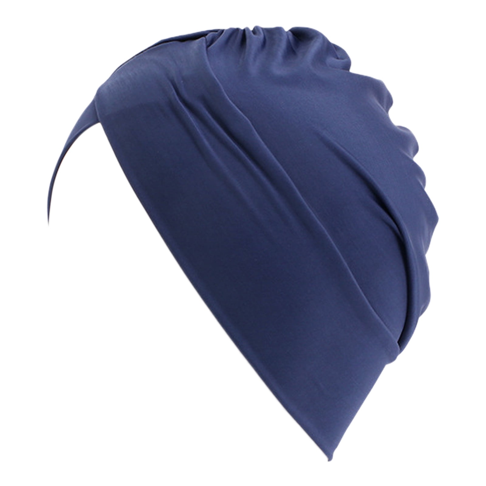 Women's Cotton Snood Cap & Beanie - Hair Wrap Undercap For Hijab, Chemo, Or Everyday Wear, Ocean Blue Large
