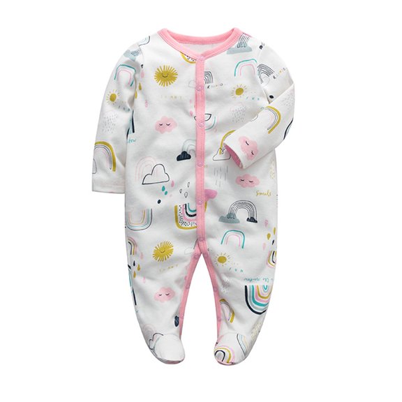 EnJoCho Birthday Bodysuit for Toddler Baby Girls Boys Soft Cute Cartoon Footies Romper Jumpsuit Outfits Toddler Trendy Bodysuit Party Wear Home Casual Clothing