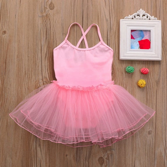 EnJoCho Blue Tulle Dress Toddler Girls Ballet Dress Tutu Leotard Dance Gymnastics Strap Clothes Outfits Little Children Trendy Clothing Set 5T