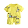 thumbnail image 1 of EnJoCho Bodysuit Short Summer Toddler Girl's Sports Outfits Butterfly Print Two Piece Baby Clothes Set for 1 To 5 Years Children Girl Trendy Clothing Set, 1 of 9