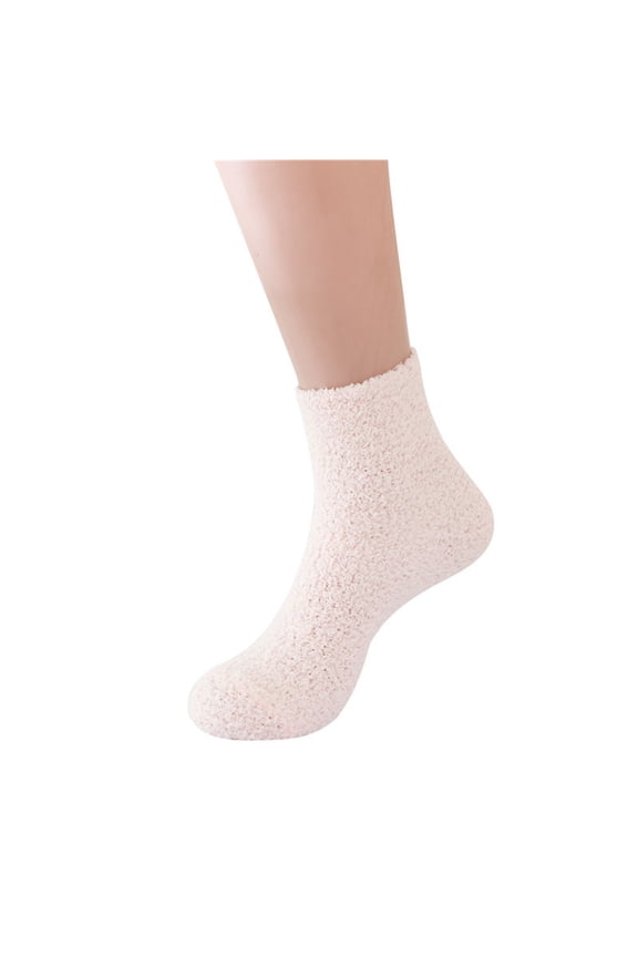 Boho Women'S Breathable Mid-Ankle Socks Retro Fashion Mid-Calf Socks For Ladies Winter Candy Color Tube Socks Coral Socks Floor Socks Solid Color Warm Socks