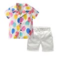 thumbnail image 1 of EnJoCho Boy 2 Toddler Kids Baby Boy Floral Short Sleeve Button Down Shirt Casual Shorts Pants Set Summer Outfits Hawaii Style Clothes 5-6 Years, 1 of 9