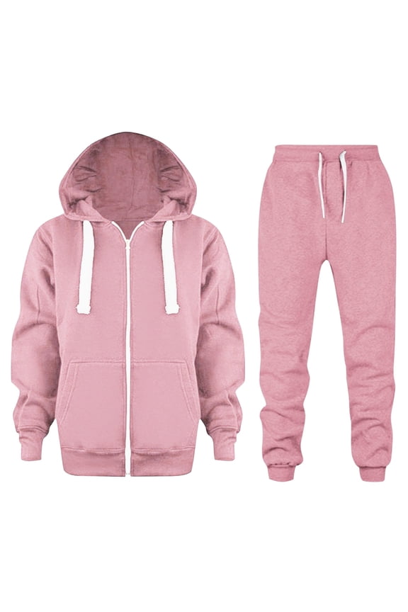 Boys 2 Piece 𝖳racksuits Athleti𝖼 Zipper Hoodie Jogging Sweatpants Solid Long Sleeve Jacket School 𝖴niform Sweatsuits Gym Wear Training Suit