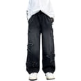 thumbnail image 1 of EnJoCho Boys Wide Leg Pants Kids Casual Elastic Waist Baggy Trousers Teen Summer Lightweight Joggers Tween Beach Bottoms, 1 of 4