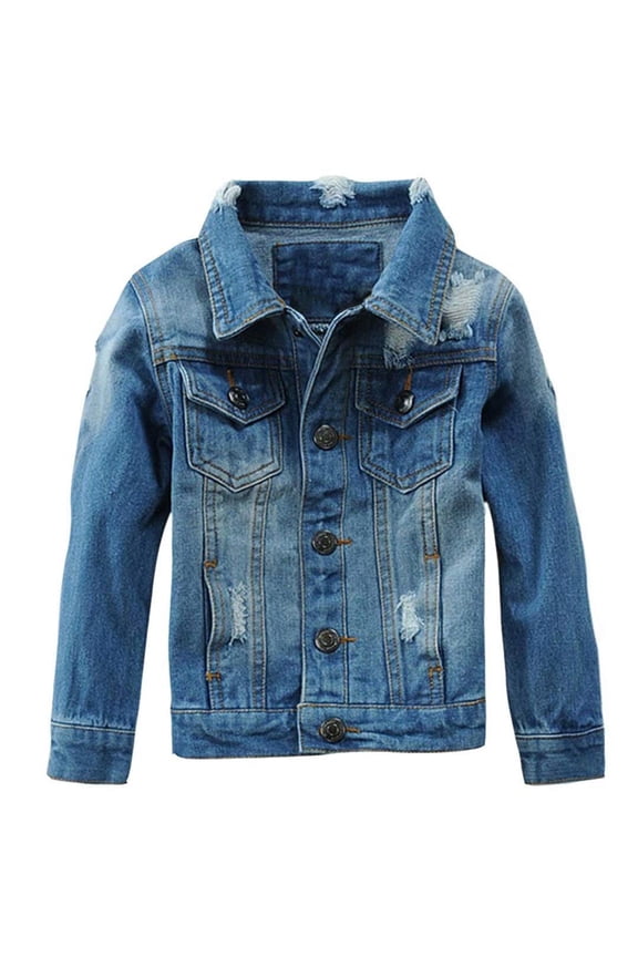 Boys Denim Jacket Long Sleeve Big Kids Outerwear Autumn Street School Playground Casual Comfortable Jean Coat Daily Wear Childrens Jacket