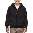 thumbnail image 1 of EnJoCho Girls Lightweight Water proof Hooded Jacket Fall Winter Warm Zip Up Sweatshirt Windproof Flece Lined Soft Comfy Casual Outerwear for Teens Youth, 1 of 5
