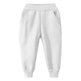 thumbnail image 1 of EnJoCho Boys Girls Autumn And Winter Solid Color Sweatpants Thermal Joggers with Elastic Cuffs, All-Season Solid Color Sweatpants for Playground & School (4-5 Years,White), 1 of 4