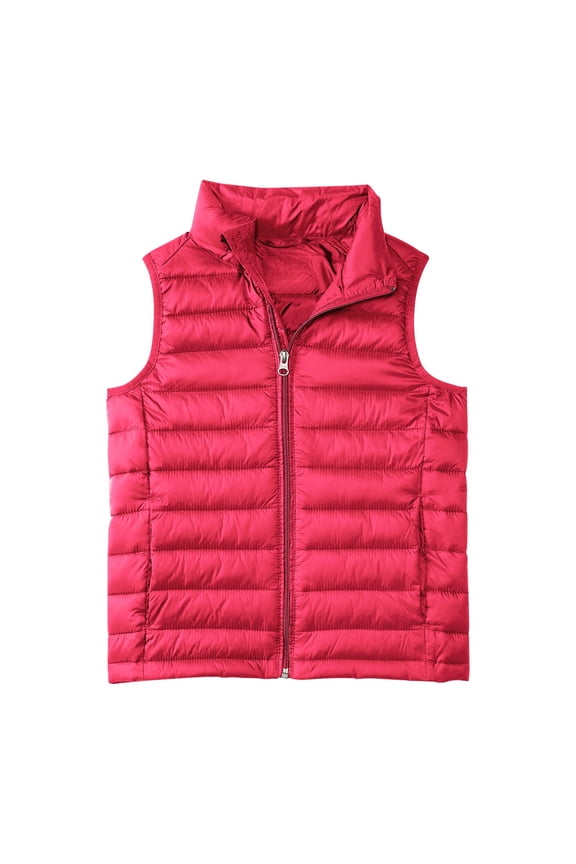 Boys Girls Down Vest Kids Boys Girls Puffer Vest Sleeveless Warm Winter Coat Stand Collar Zip Up Padded Jackets Quilted Outerwear
