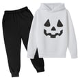 thumbnail image 1 of EnJoCho Boys Girls Hallow-een Athletic Set - Ghos𝗍 Printed Hoodie Pullover with Elastic Waist Pants, Trendy Sweatsuits for Kids, Fall Sportswear Outfit, 1 of 3