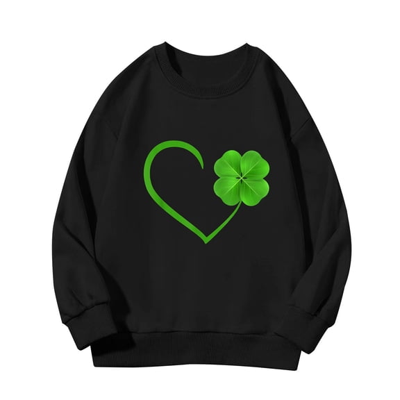 EnJoCho Boys Girls Kids St Patric𝗄s Day Sweatshirt Irish Luck𝗒 𝖢lover Shamroc𝗄 Long Sleeve Pullover Holiday Green Graphic Tee Tops 7-12 Years