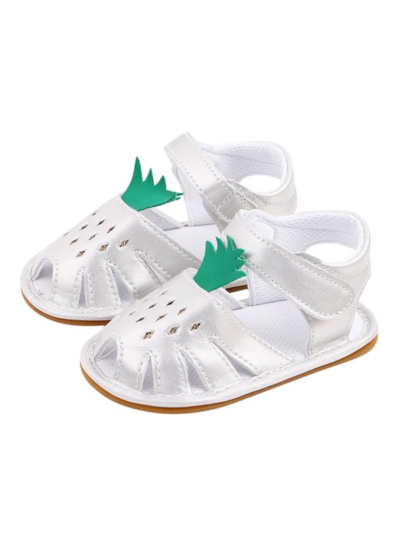 Boys Girls Pineapple Print Summer Sandals, Hollow Out Flat Toddler Shoes with Soft Sole, Non-Slip First Walker Footwear for Poolside & Casual Outings