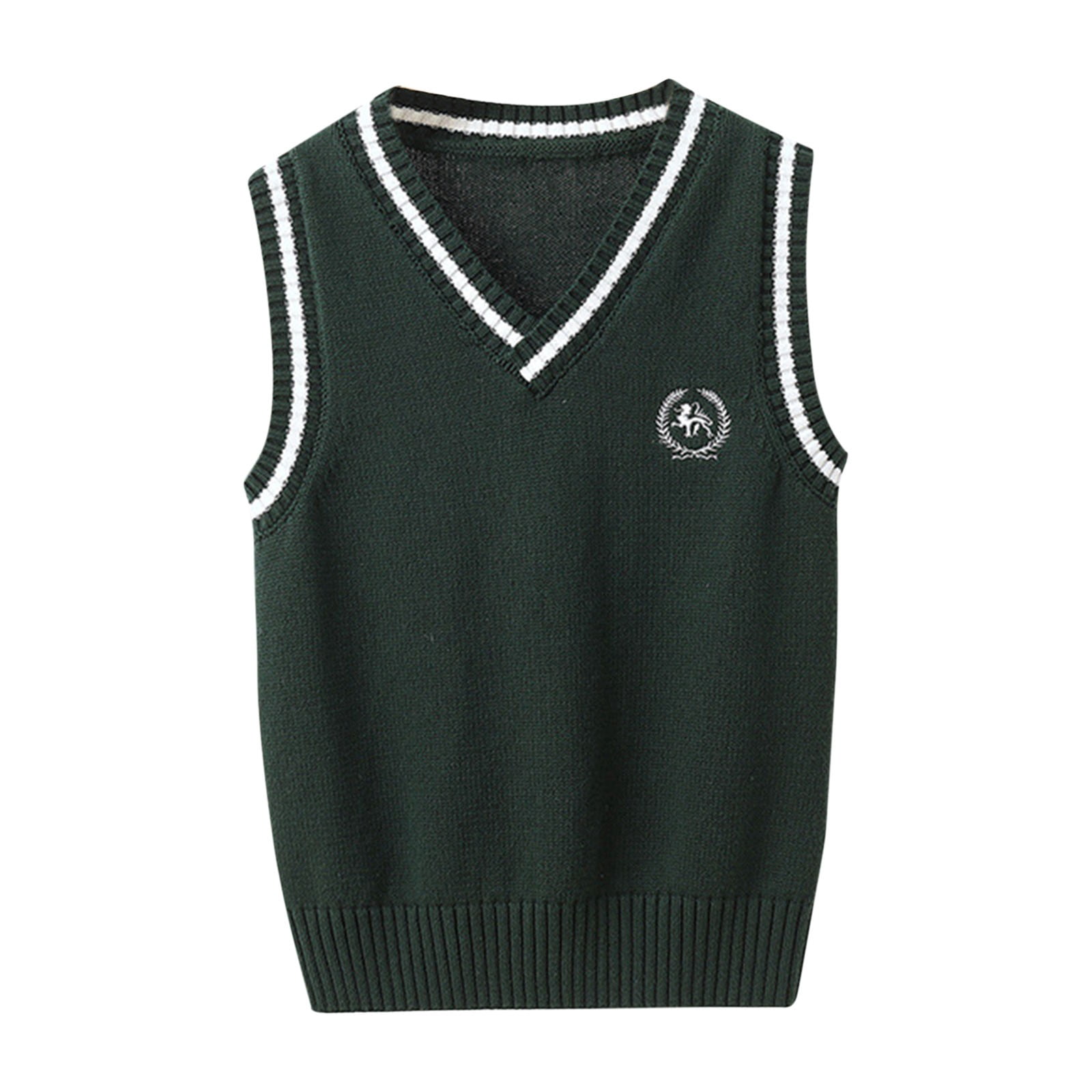 EnJoCho Boys Girls School đť–´niform Sweater Vest 2025 Fashion Teen V Neck