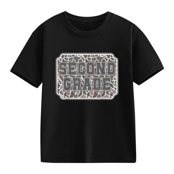 EnJoCho Boys Girls Second Grade Print Unifor𝗆 Shirts Kids Short Sleeve T Shirt Basic Tees Tops 2026 Happy First Day of School Tshirt Back-to-School Girls Graphic T-Shirt