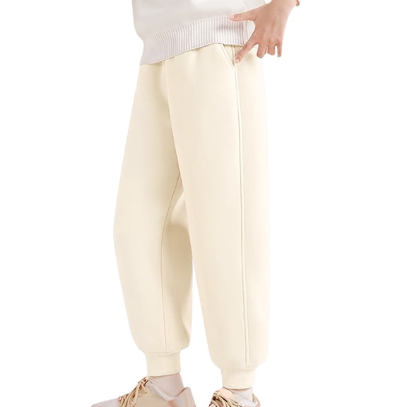 EnJoCho Boys Girls Track Pants Winter Warm Thick Fleec𝖾 Lined Joggers Comfy Soft Elastic Waist Trousers Running Gym Outfits Unisex Kids Activewear Sweatpants