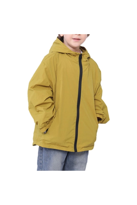 Boys Girls Waterproof Rain Jacket School Sports Hiking Travel Jackets Teens Lightweight Windproof Windbreaker Kids Youth Hooded Windbreaker Raincoat