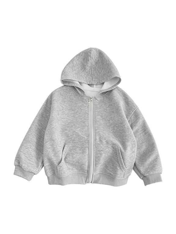 Boys Girls Zip Up Hoodie Loose Fit Long Sleeve Hooded Sweatshirt With Pockets Breathable Outwear Jacket For Kids Toddler Girls Long Sleeve Zip Up Hoodie For School