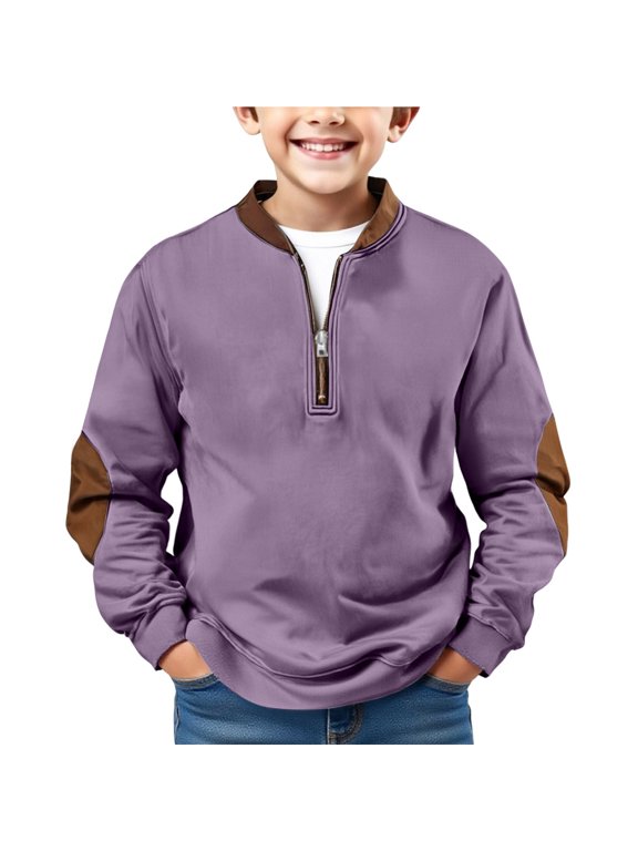 Boys Half Zip Pullover Hoodie Moc𝗄 Neck Long Sleeve Fleece Sweatshirt Trendy Outer Jacket Top Suitable Teen Boys Fall Winter Fashion Looks And Casual Daily Wear