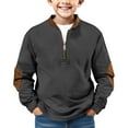 thumbnail image 1 of EnJoCho Boys Half-Zip Sweatshirt - Long Sleeve School Pullover Hoodie, Lightweight Fall & Winter Casual Outerwear for Teens, 1 of 4
