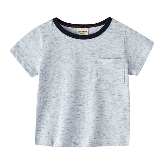 EnJoCho Boys Holiday Blouse Toddler Kids Short Sleeve, Crew Neck, Cartoon Prints, Blue Green Yellow White Stripe Tops T-Shirt for Children Boy Girl Clothes