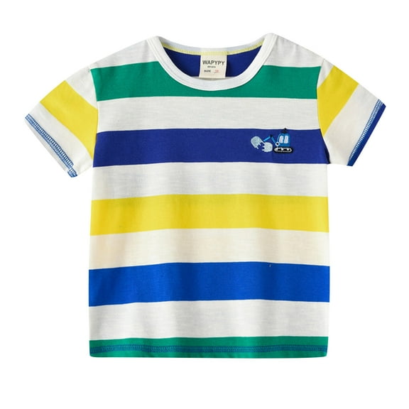 EnJoCho Little Children Playwear Blouse Toddler Short Sleeve Boys Girls Cartoon Fashion Prints Tops T Shirt For Children Clothes Outwear