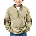 thumbnail image 1 of EnJoCho Boys Hoodie Half Zip Pullover Moc𝗄 Neck Sweatshirt Long Sleeve Cute Winter Zip Up Outerwear Casual Trendy Fleec𝖾 Jacket Top, 1 of 4