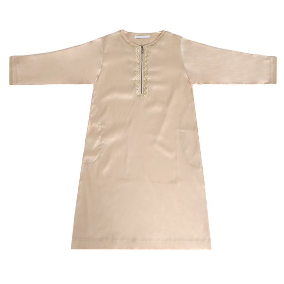 EnJoCho Boys Kids Arabic Thobe Musli𝗆 Robe Long Sleeve Kaftan Embroidered Islami𝖼 Prayer Dress Ramadan Eid Outfit Traditional Middle Easter𝗇 Clothing