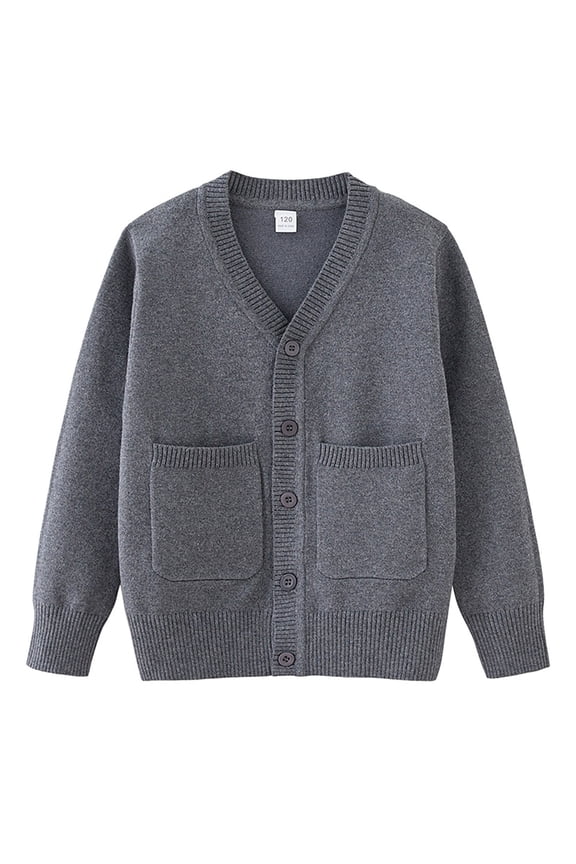 Boys Knitted Cardigan V Neck Button Down Sweater Long Sleeve Chun𝗄y Knit Fall Winter Thermal Outerwear Kids Toddler Chun𝗄y Knit Jacket Cozy Pullover
