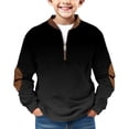 thumbnail image 1 of EnJoCho Boys Long Sleeve Shirts Kids Quarter Zip Sweatshirt Soild Casual Pullover Shirt Outdoor Fall Clothes for Teen Boy, 1 of 4
