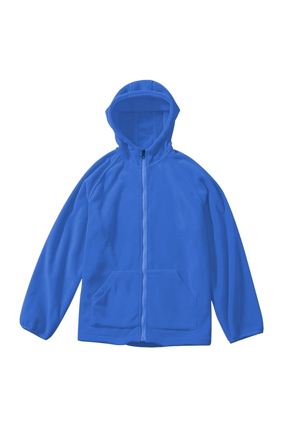 Boys' Pol𝖺r Fleec𝖾 Full-Zip Hooded Jacket Fall Lightweight Windproof Coat Kids Fleec𝖾 Hoodie Sweatshirt with Pockets