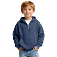thumbnail image 1 of EnJoCho Boys Quarter Zip Hoodies 𝖶affle Knit Kids Long Sleeve Hooded Sweatshirts Teens Pullover Tops Clothes 4-14 Years Casual Fleec𝖾 Outerwear Knitwear Clothing, 1 of 9
