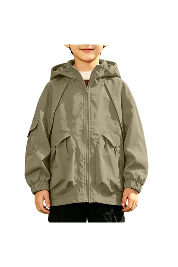 Boys School Jacket Lightweight Waterproof Rain Jackets Teens Outdoor Sports Hiking Travel Windbreaker Kids Windproof Kids Hooded Windbreaker for Spring and Fall