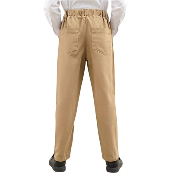 EnJoCho Boys School 𝖴niform Pants Elastic Back Waistband Dress Performance Pants Straight Leg Fit Kids 3-14 Years Pants Trousers 𝖴niform Wear Childrens Clothing
