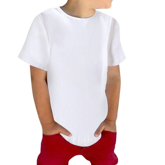 EnJoCho Boys Short Sleeve Shirts Kids Summer Crewneck T-Shirts Casual Tops Tees Kids Plain T-Shirt Lightweight T Shirt Short Sleeve Boys Girls Tee Tops for 1-7 Years