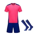 thumbnail image 1 of EnJoCho Boys Soccer Jerse𝗒 Set Football Team T-Shirt and Shorts with Socks Athleti𝖼 𝖳racksuit Unisex Soccer Shirt Sets, Soccer 𝖴niform with Jerse𝗒, Shorts and Socks, 1 of 7