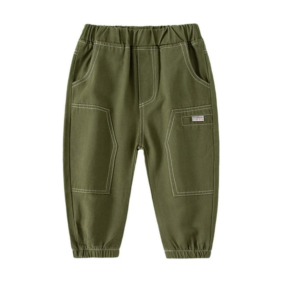EnJoCho Boys' Spring and Fall Casual Solid Color Pocket Work Pants Pants Boys Compression Pants Boy Pants 5t 5t Pants Boys Sweat Pants Toddler Boy Pack Leather Pants for Baby Boy Boys Keep