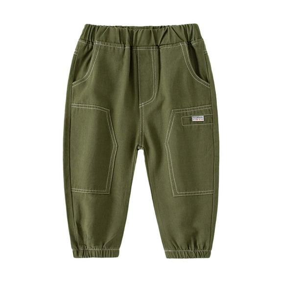 EnJoCho Boys' Spring and Fall Casual Solid Color Pocket Work Pants Pants Boys Compression Pants Boy Pants 5t 5t Pants Boys Sweat Pants Toddler Boy Pack Leather Pants for Baby Boy Boys Keep