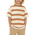 thumbnail image 1 of EnJoCho Boys Striped T Shirt Summer Cute Crew Neck Short Sleeve Tops Tween Cotton Casual Basic Soft Oversized Trendy Light Tees Boys Oversized Cotton T Shirt, 1 of 7